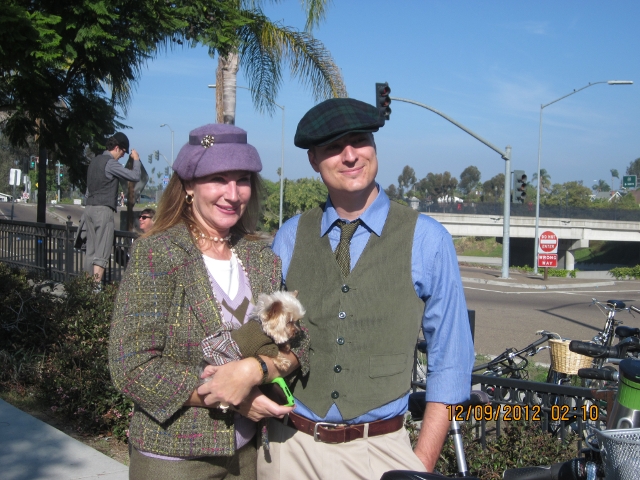 Stylish couple and their dog
